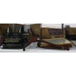 1920's Oliver Typewriter Company, Model no. 11, together with framed print map of Wiltshire and a