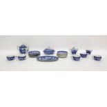 Japanese doll's porcelain teaset "Willow" pattern, decorated in underglaze blue