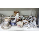 "Floris" pattern china pot pourri vase and cover, urn shaped, Coalport china cabinet cup and