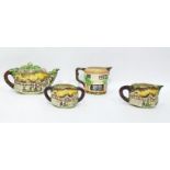 Five items of Cottageware to include:- Vintage three piece tea set by Lingard Webster (& Co Ltd),