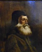 Late 18th/early 19th century continental school  Oil on canvas  Half length portrait of a bearded