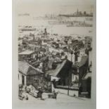 After G. Welland (?) Etching, 15/30 in pencil in the margin View of Gibralter with shipping in the