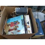 Box of vinyl LP's mainly Show Tunes and musical soundtracks plus a quantity of 45rpm's including The