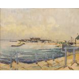 W Saunders Oil on board Marina scene, together with further pictures and prints