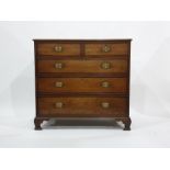 19th century oak North Country chest of drawers, the rectangular top with applied moulded edge above