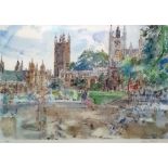 After John Ward Pair of limited edition colour prints Scenes of London, Westminster Abbey from