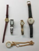 Lady's Bulova rolled gold wristwatch with flexible mesh strap, baton numerals, gent's Avia