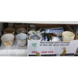Large quantity of ceramics and glassware in four boxes including sundae dishes, vases, plant pot