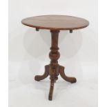 19th century circular centre table on turned column, to tripod base, 74cm diameter