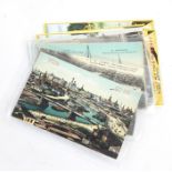 Two boxes of assorted mixed postcards, various subjects, one case of assorted postcards, various