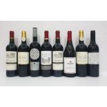 Eight bottles of mixed red wine to include Averys Fine Red Burgundy 2012 and Chateau Savariaud