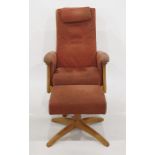 Ercol swivel armchair and footstool (2)