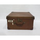 Vintage square suitcase bearing the labels 'Chemin de Fer du Nord', 'Paris 1899', 'Paris