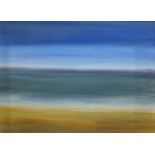20th century Oil on canvas Sandy shoreline 19 x 39 cms