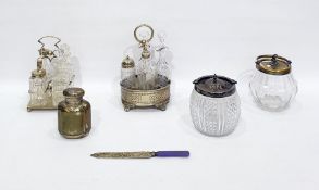 Quantity of glassware to include condiment sets, sugar casters, biscuit barrels, etc