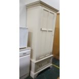 20th century cream ground single door wardrobe  Condition Report84 cm wide 201 cm tall. Comes in