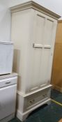 20th century cream ground single door wardrobe  Condition Report84 cm wide 201 cm tall. Comes in