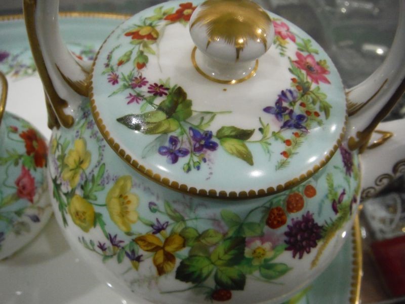 Grainger & Co Worcester porcelain early morning tea service for two persons, six pieces, viz:- - Image 6 of 9