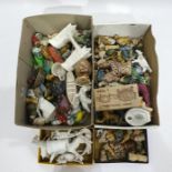 Assorted lot of Wade Whimsies and Whimsie style figures, miniature models of animals, Goss china,