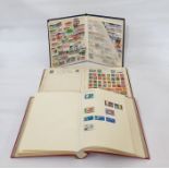 Three stock books with commonwealth stamps from George V and other world stamps and 12 stock books