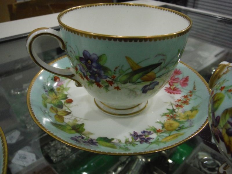 Grainger & Co Worcester porcelain early morning tea service for two persons, six pieces, viz:- - Image 8 of 9