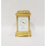 Martin & Co of Cheltenham 20th century carriage clock with Roman numerals to the dial, white metal