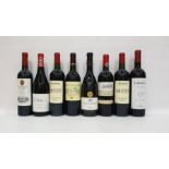 Eight bottles of mixed red wine to include two bottles of Moueix 2010 Bordeaux and one bottle of