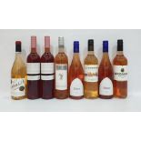 Eight bottles of assorted rose wine to include 2017 Cabalie Rose and La Portena Rose Malbec