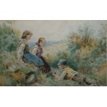 Unattributed (possibly late 19th century English school) Watercolour drawing  Country children
