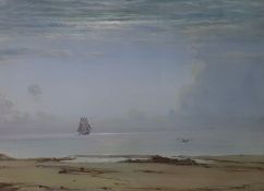 Patrick Downey ( 1854 - 1945) Watercolour Beach at Firth Clyde , signed lower right, 58 x 31 cms