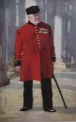 After Robert King Colour print " Bumble" Company Sgt Major Richard Worrall, MM, Senior Guide Royal