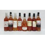 Eight bottles of assorted rose wine to include Moulin de Pontfract 2016 and Chateau de Colombe