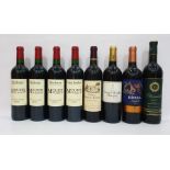 Eight bottles of mixed red wine to include four bottles of Bordeaux Moueix 2010, one bottle of