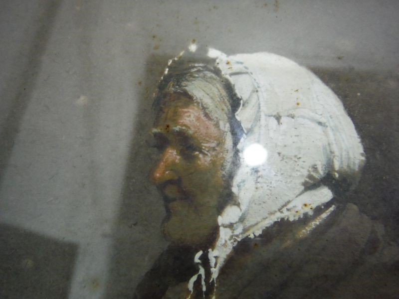 Attributed to Erskine Nicol (1825-1904) Oil on panel Study of an old woman in white cap, seated in - Image 7 of 10