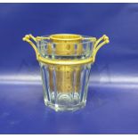 Baccarat cut glass and gilt metal wine cooler, bucket-shaped and panel cut, the mounts with end