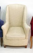 Cream ground armchair with square section front supports