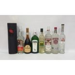Eight bottles of assorted alcohol to include Tequilla, Tokaji Szu, three Puttonyos, Lubuski gin
