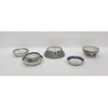 Chinese porcelain bowl decorated in famille verte colours with precious objects, six-character Wan-