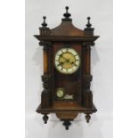 19th century wall clock with Roman numerals to the enamel chapter ring