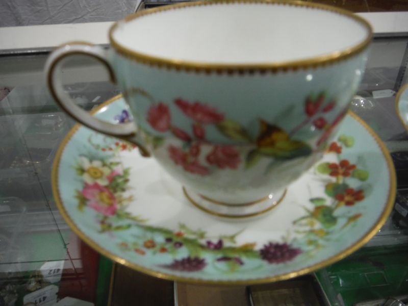 Grainger & Co Worcester porcelain early morning tea service for two persons, six pieces, viz:- - Image 7 of 9