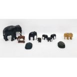 Collectables to include ebony elephants, etc