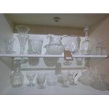 A collection of Georgian and later glass to include decanters, rummers, jugs etc