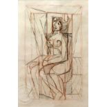 Marie Marevna (Russian, 1892-1984), 'Study After Picasso', 1939, pen and crayon on paper, blind