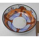 An Arts and Crafts Lawley's Stoke Norfolk Pottery bowl 21cm diameter