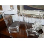 A pair of Lehmann design perspex champagne buckets