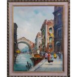 Contemporary school, 'Bridge of Sighs, Venice', oil on canvas, 70 x 50cm