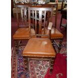 Three early 20th century oak chairs