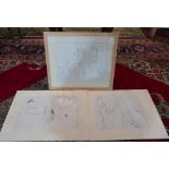 Jo Hyde Smith, three ink sketches, signed