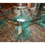 A Danny Lane style glass lamp table, H.50 Diameter.60cm