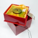 A Chinese Liuligongfang art glass paperweight in box
